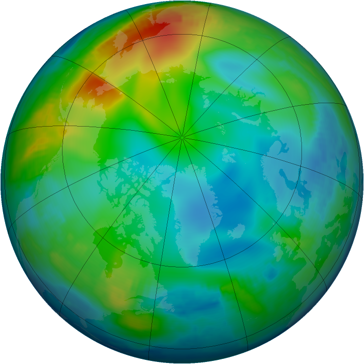 Arctic ozone map for 02 December 1997